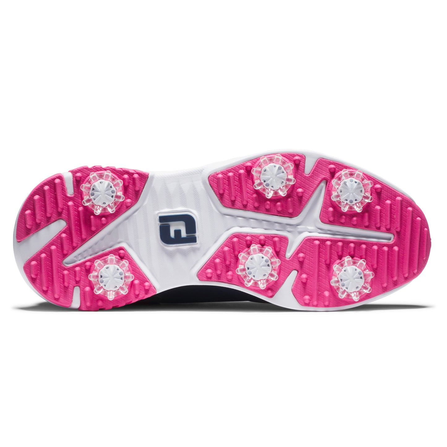 FootJoy Ladies Wide Fit Waterproof Tour Rival Golf Shoe in Navy & Pink with SoftSpikes