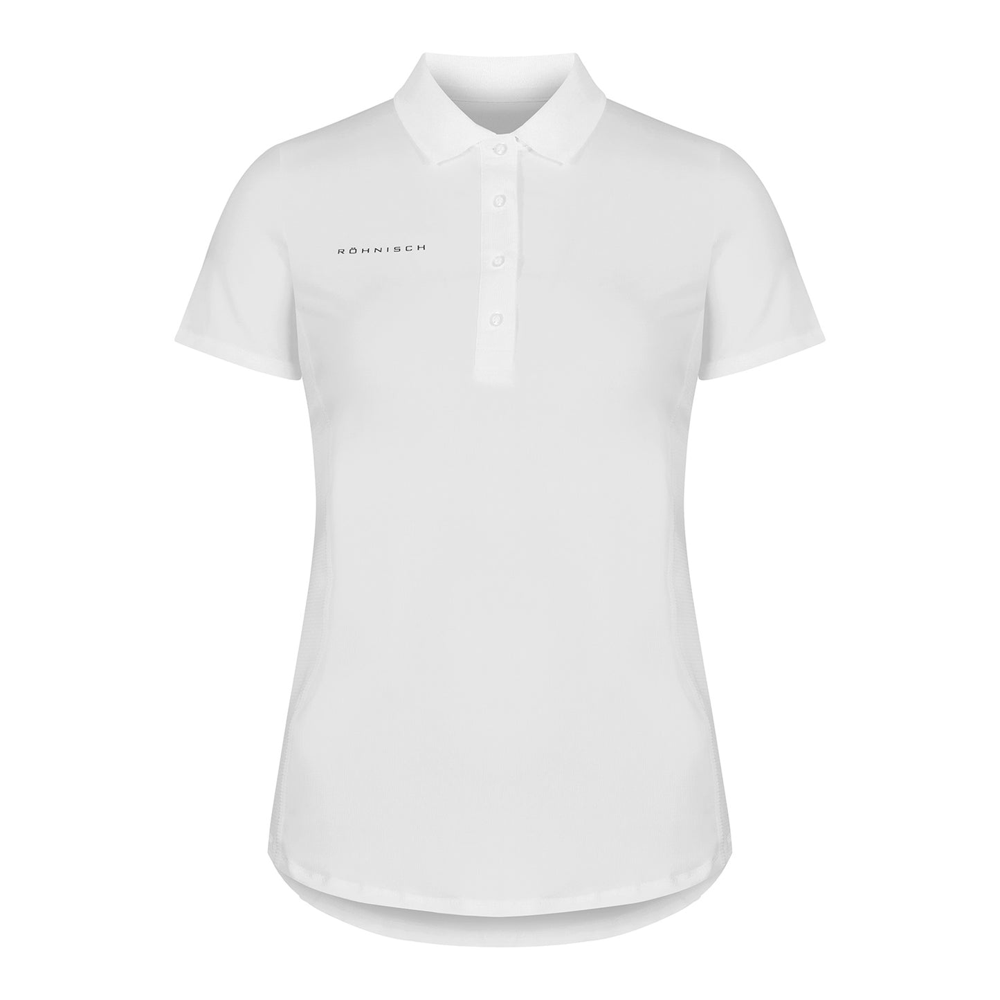 Rohnisch Women's Short Sleeve Polo with Textured Panels in White