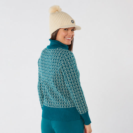 Swing Out Sister Ultra-Soft Pattern Knit Roll Neck