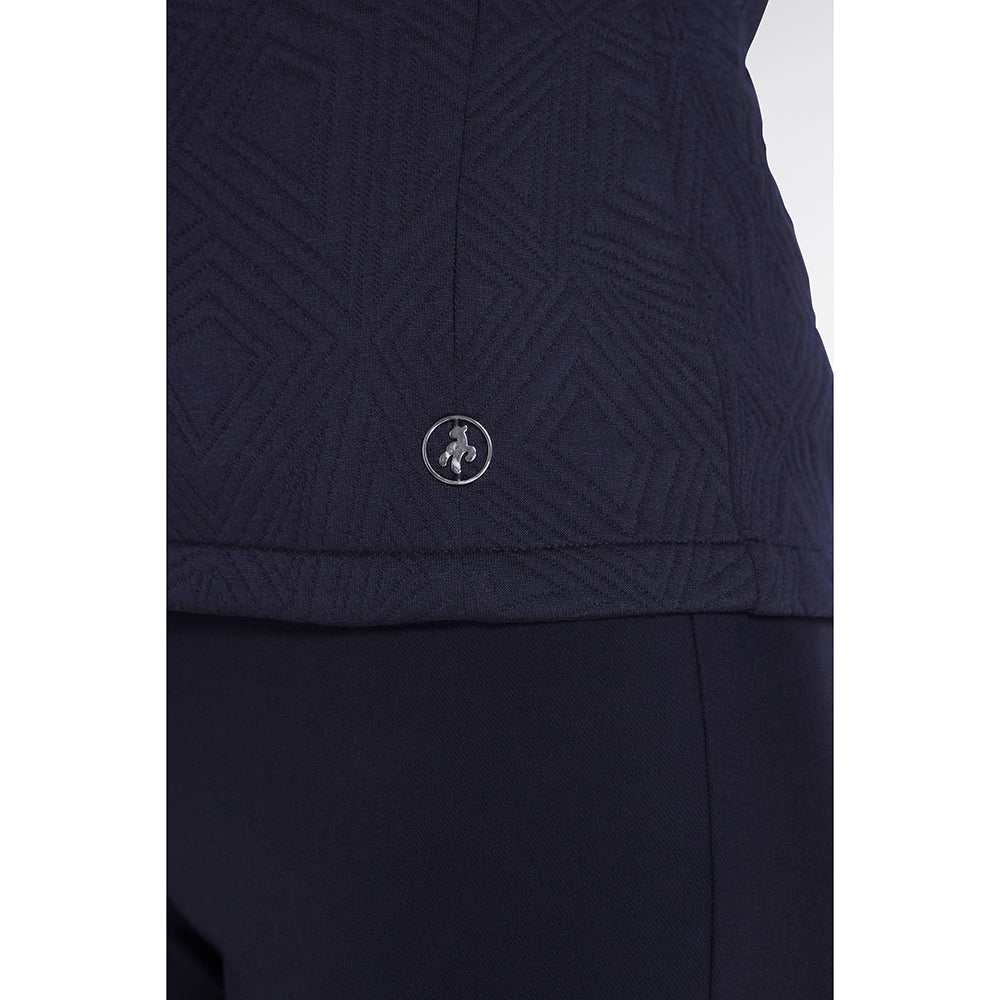 Green Lamb Ladies Textured Mesh Lined Mid-Layered Golf Jacket in Navy - Last One Size 18 Only Left