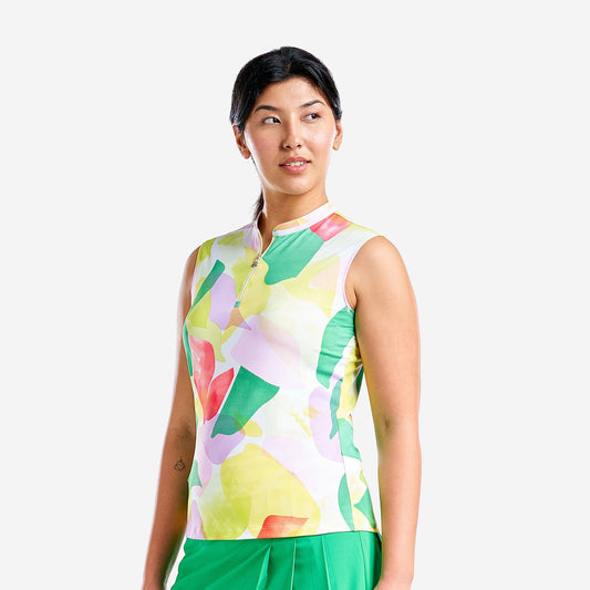 Nivo Ladies Sleeveless Golf Polo in Abstract Print