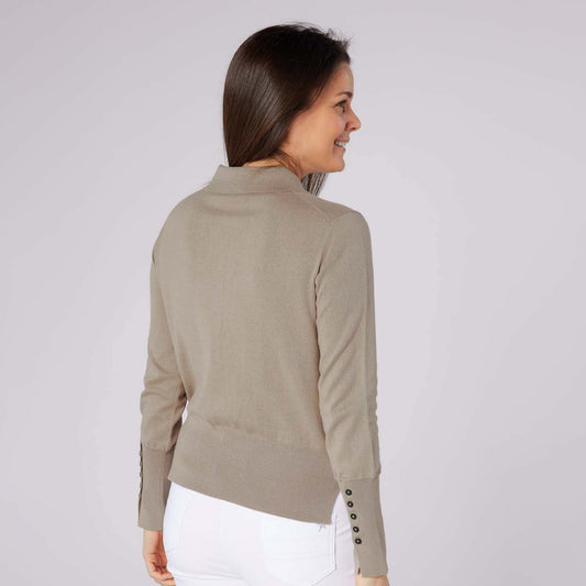 Swing Out Sister Ladies Sophisticated Knit with Elegant Button Detail