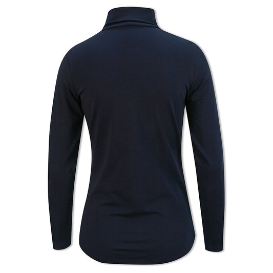 Glenmuir Ladies Long-Sleeve Cotton Roll Neck in Navy