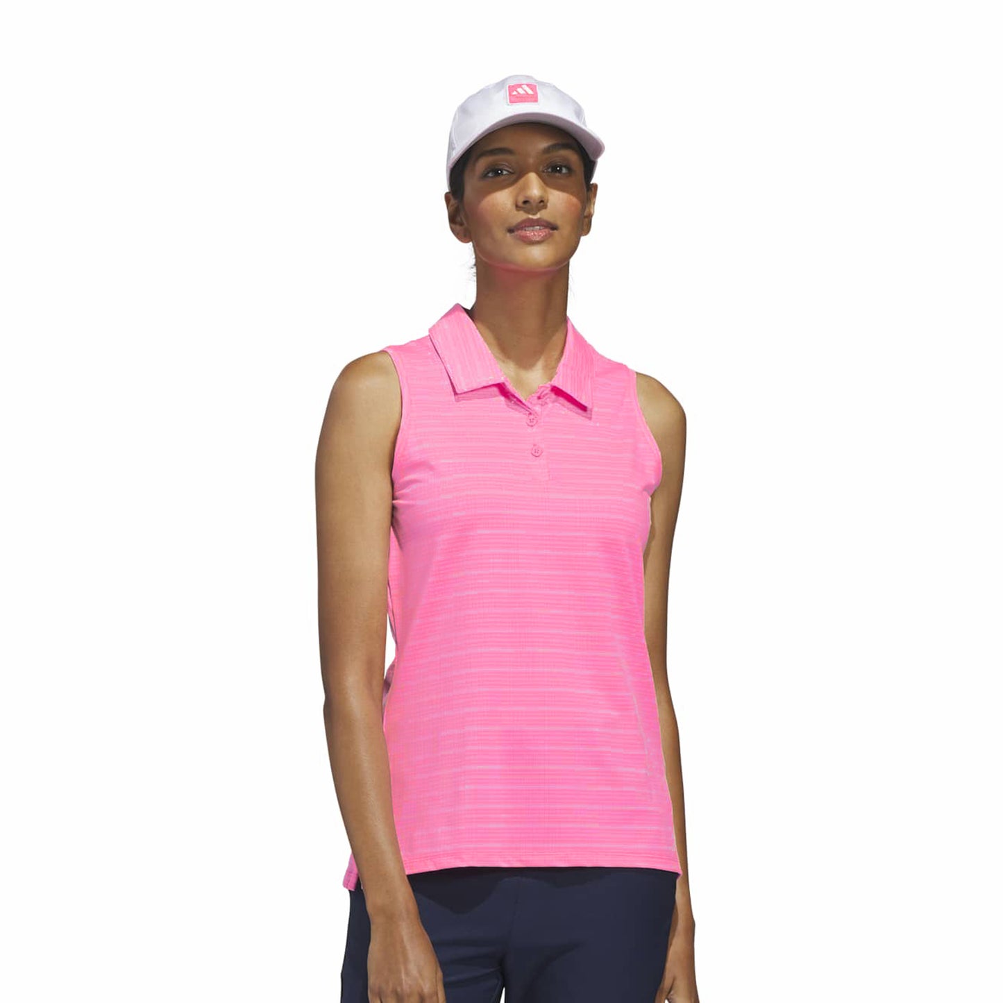 adidas Golf Ladies Jacquard Sleeveless Polo - Effortless Style for Golf and Beyond