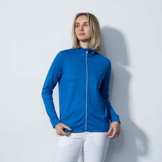 Daily Sports Ladies Full Zip Mid-Layer in Cosmic Blue Wave Print  