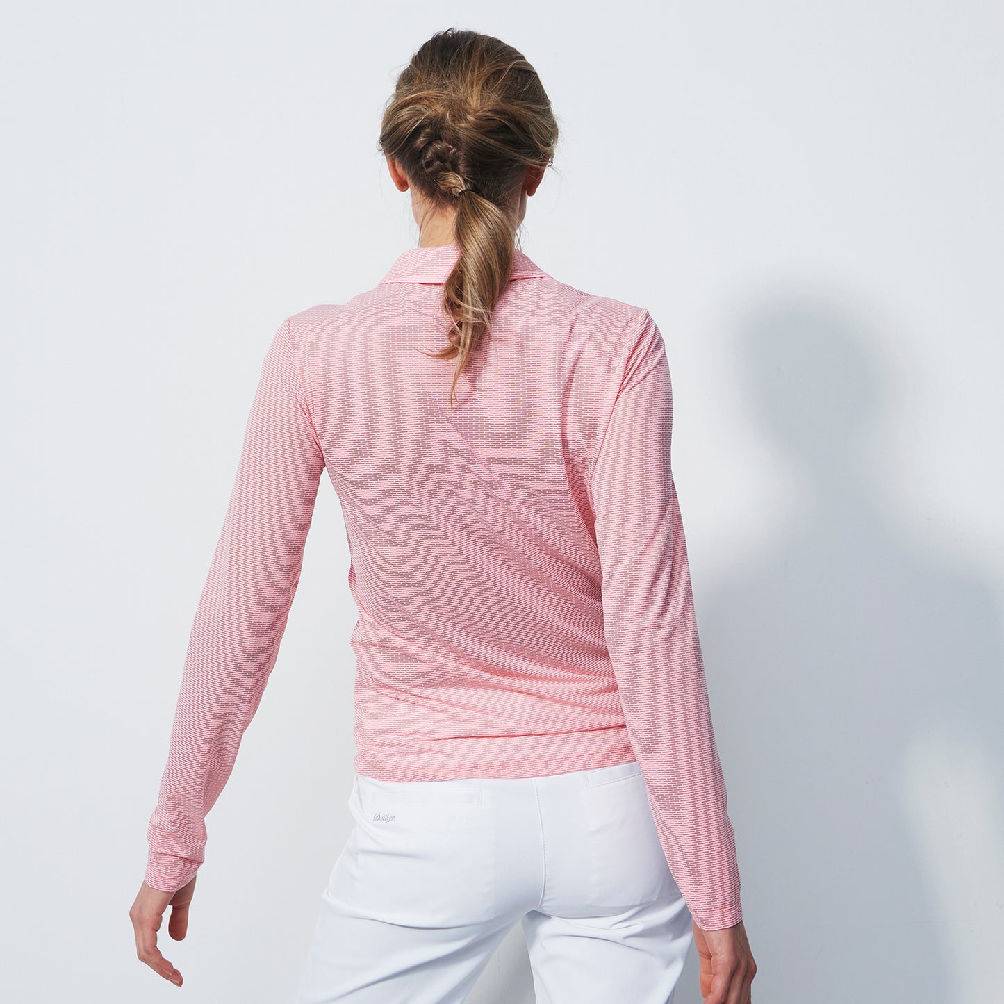 Daily Sports Quick Dry Long Sleeve Polo Shirt in Coral