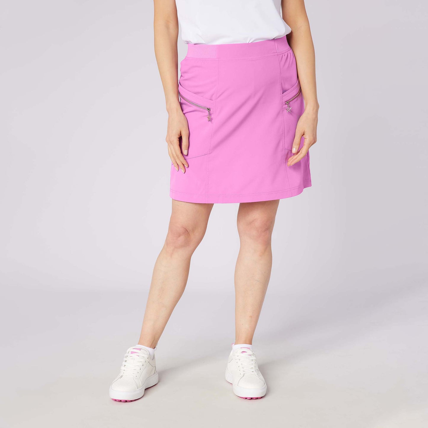 Swing Out Sister Ladies Lightweight Pull-On Skort with Neat Pocket Detail & Comfort Waistband for A Smooth Silhouette