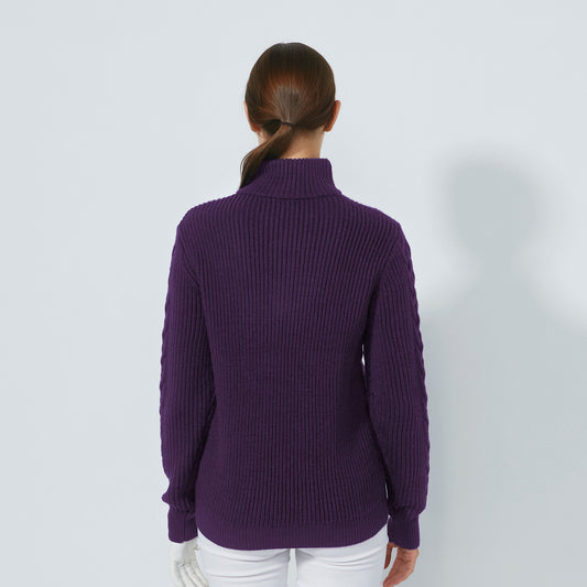 Daily Sports Ladies Half Zip Cable Knit Sweater