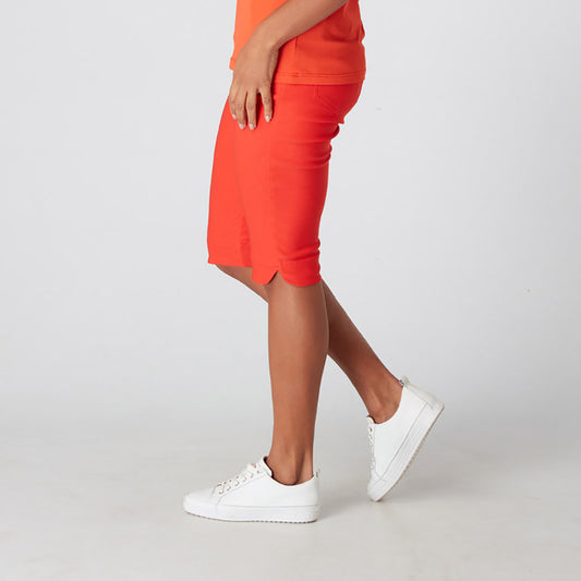 Swing Out Sister Ladies Pull-On City Shorts in Luscious Red