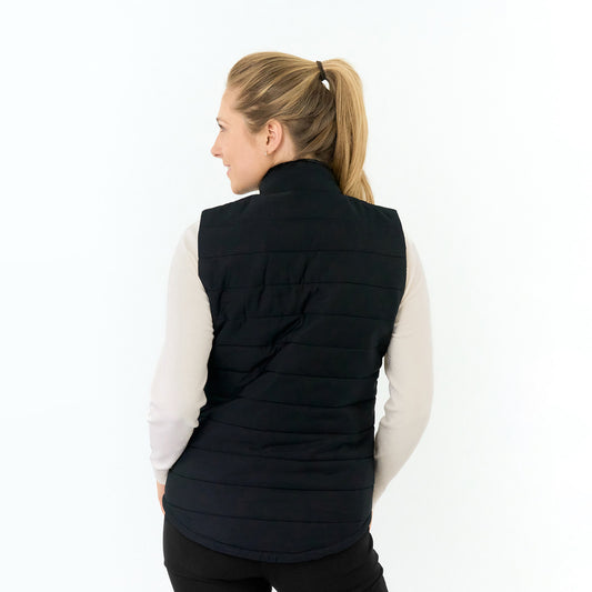 Pure Golf Ladies Gilet in Black with Faux Fur Collar - Last One Large Only Left