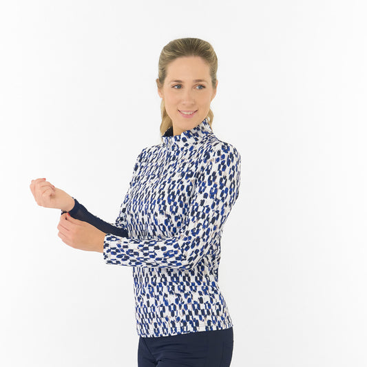 Pure Ladies Long Sleeve Golf Top with Mesh Panels