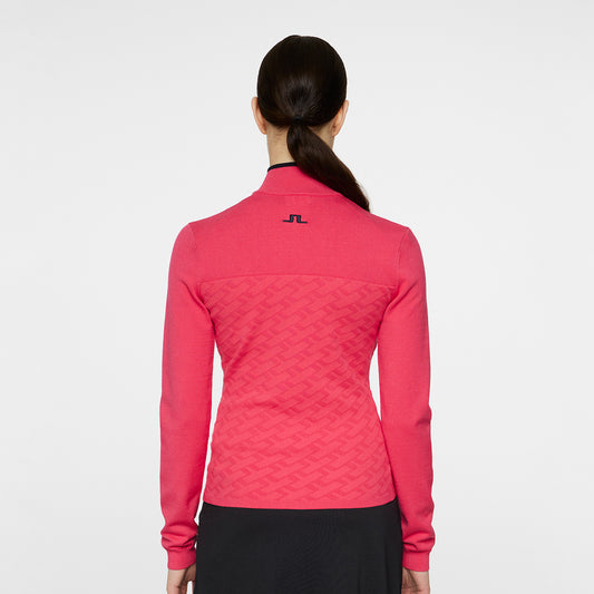 J.Lindeberg Ladies Full-Zip Bridge Print Sweater