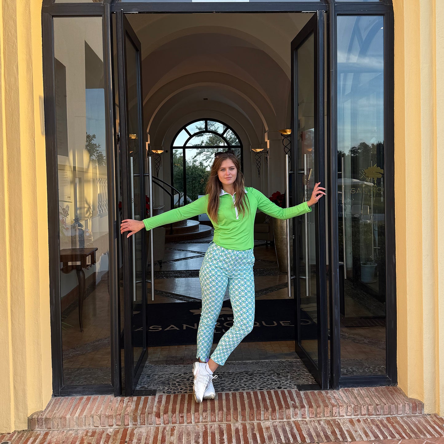 Swing Out Sister Women's Zip-Neck Top in Emerald