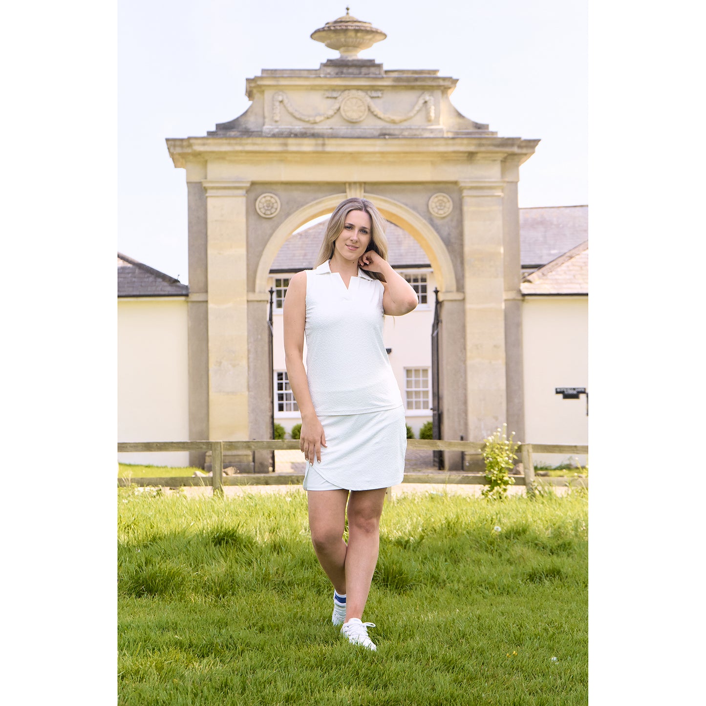 Pure Golf Ladies Jacquard Pull-On Skort