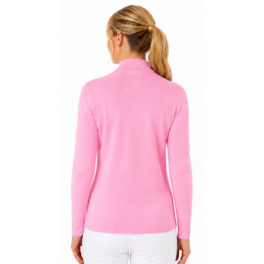 Callaway Women's Soft-Stretch Zip Neck with Elegant Ribbed Texture and Modern Sophistication