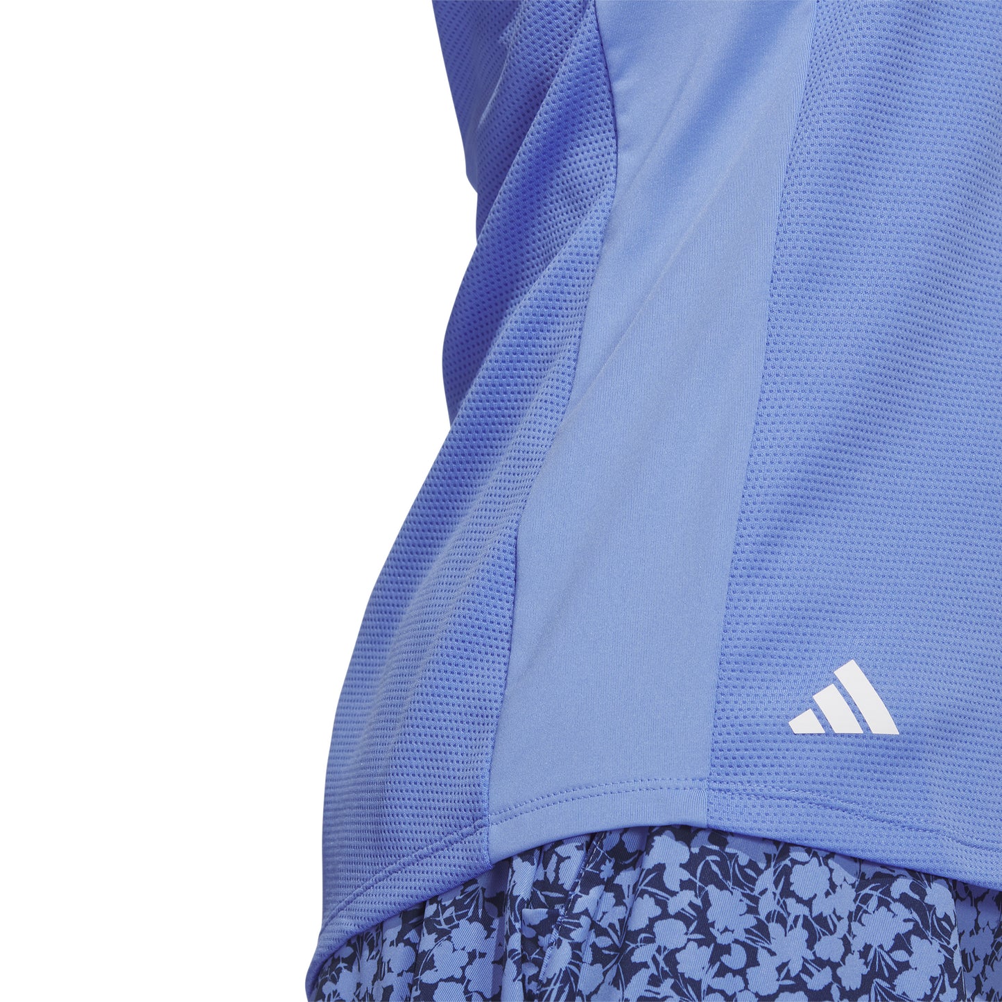 adidas Ladies Textured Sleeveless Golf Polo in Blue Fusion