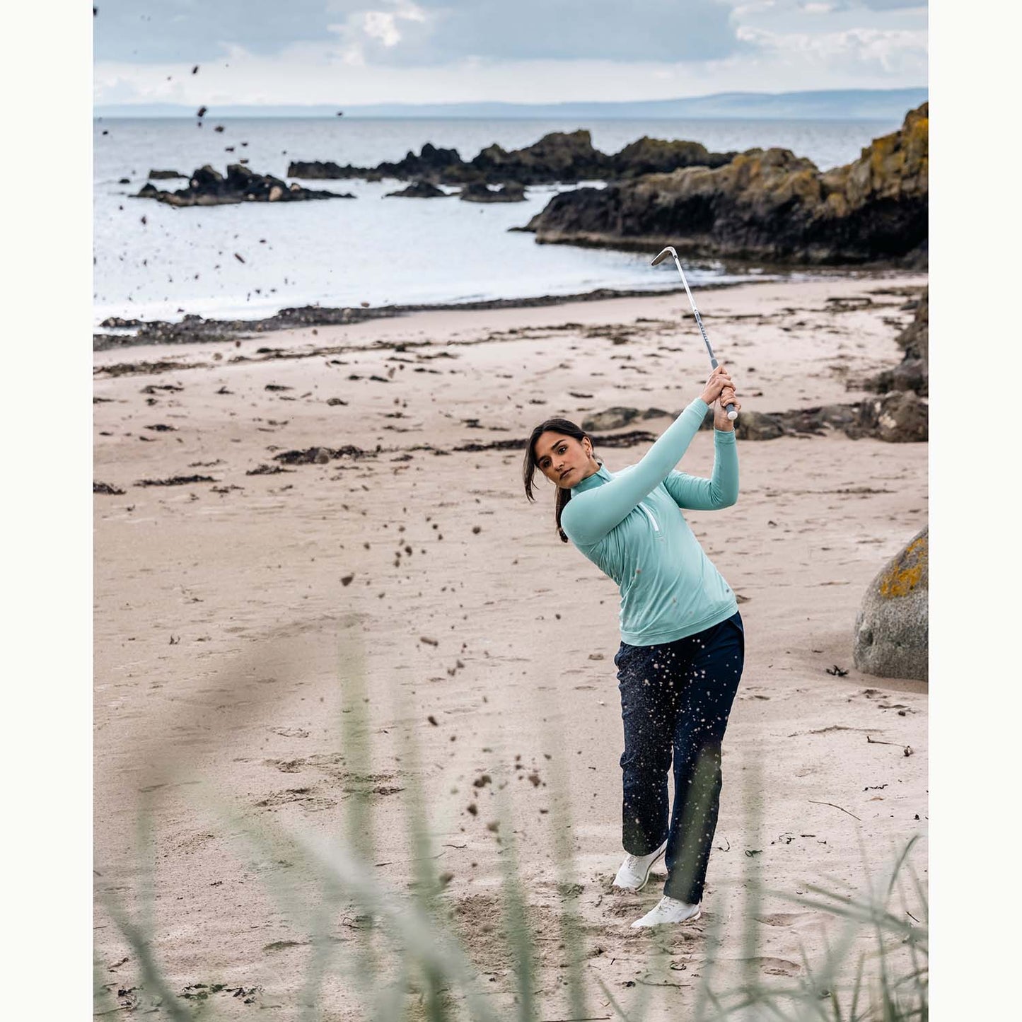 Sunderland Ladies Thermal Water Repellent Zip-Neck Mid-layer