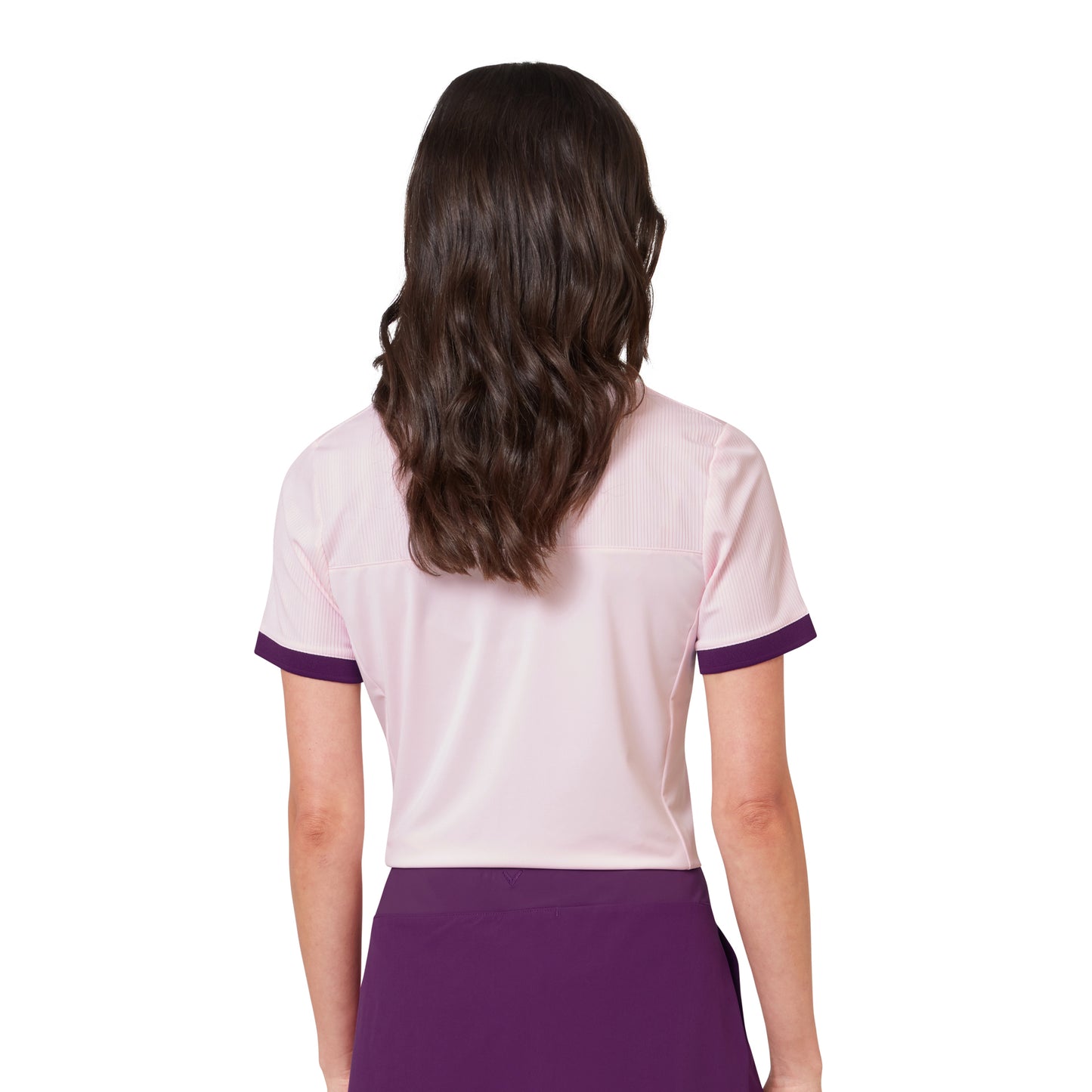 Callaway Ladies Short Sleeve Polo Shirt – Colour Block Design & Ribbed Finish