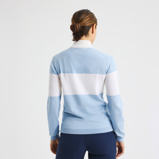 Rohnisch Ladies Colourblock Knitted Zip-Neck Sweater