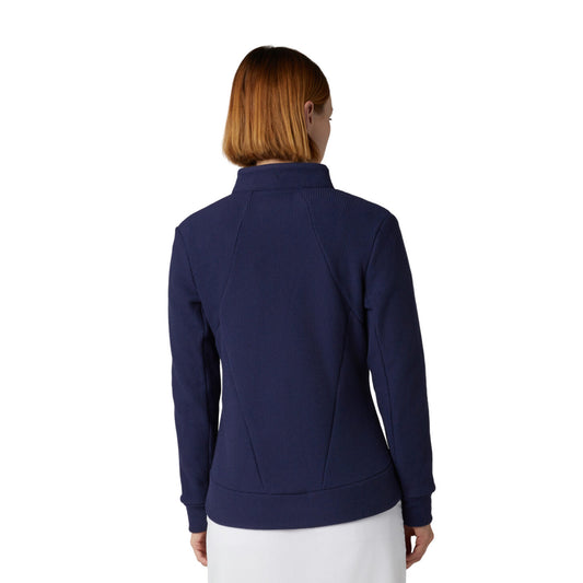 Callaway Ladies Golf Full-Zip Waffle Knit Fleece Jacket in Navy