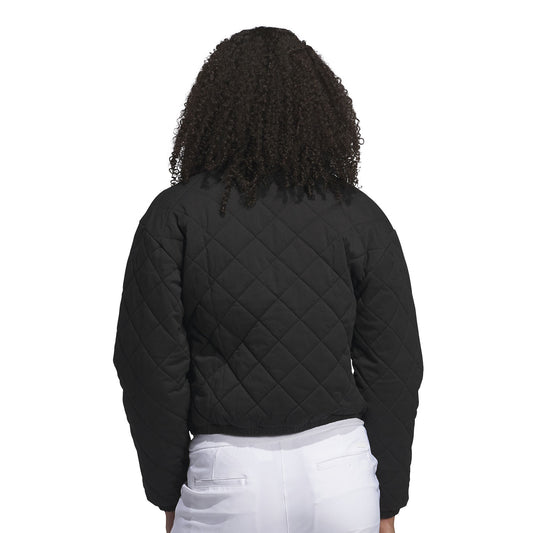 adidas Golf Ladies Black Quilted Bomber Jacket - Last One Large Only Left