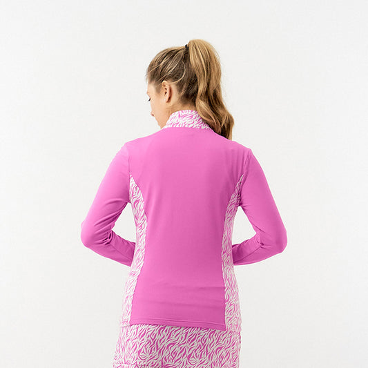 Pure Ladies Full-Zip Azalea Print Mid-Layer Golf Jacket