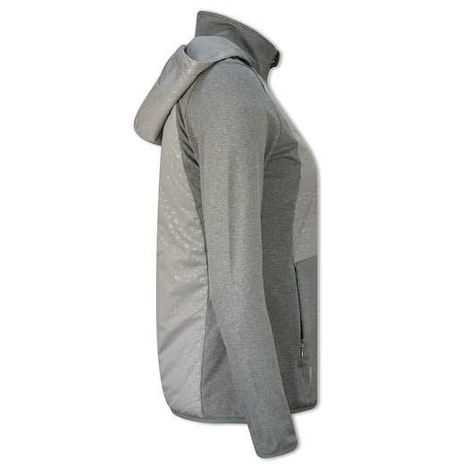 Glenmuir Ladies Hybrid Jacket with Hood in Light Grey Marl