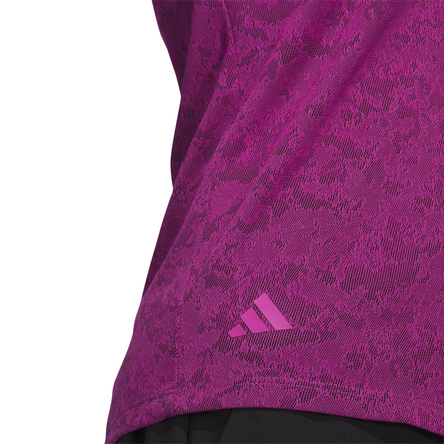 adidas Ladies Short Sleeve Golf Polo with Jacquard Lace Print