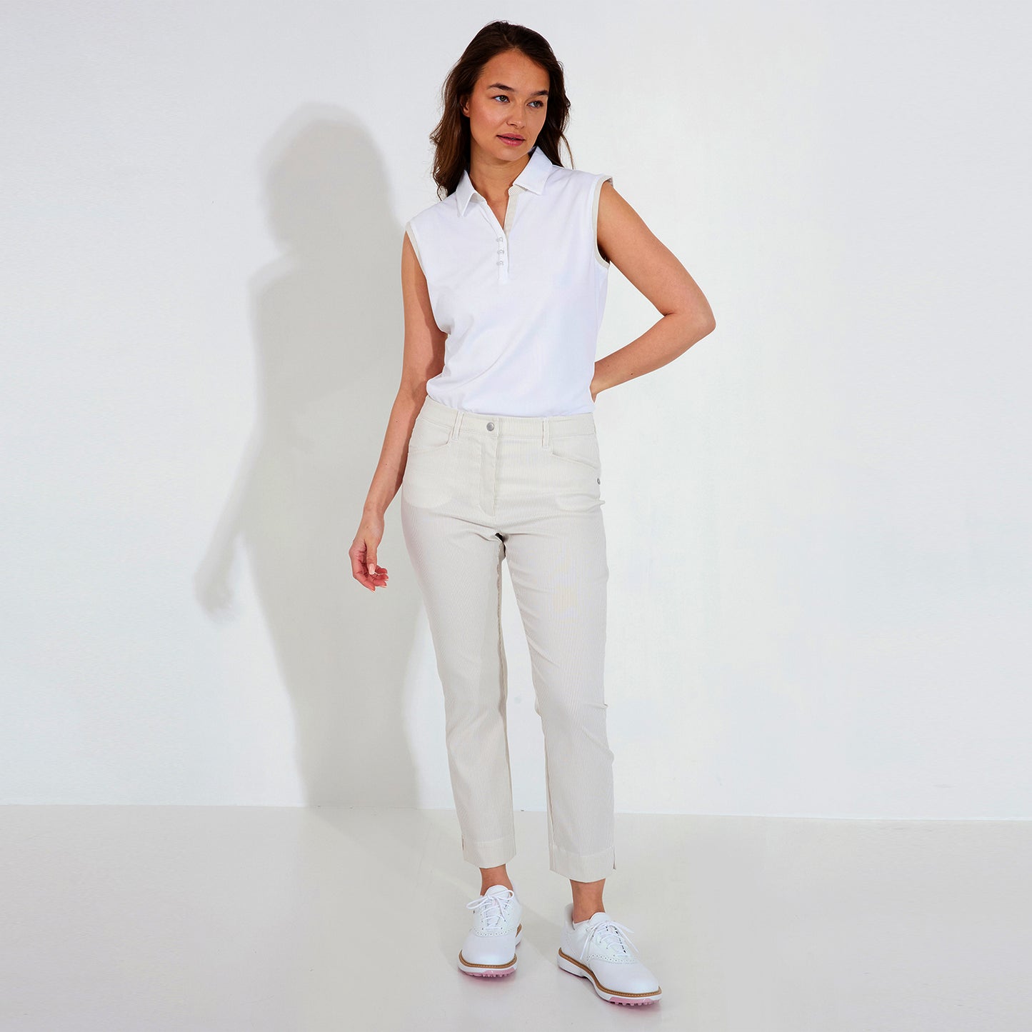 Abacus Ladies 7/8 Pinstripe Trousers - Effortless Style & Performance