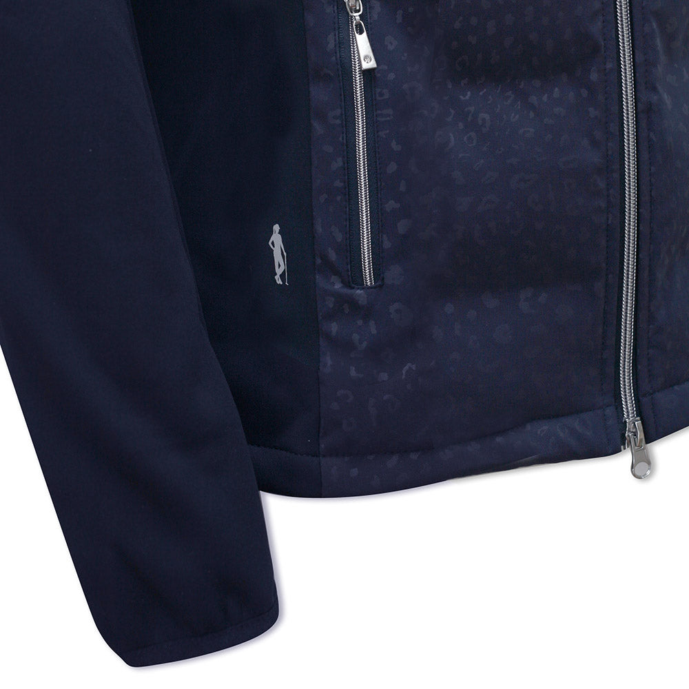 Glenmuir Ladies Water Repellent Hybrid Jacket in Navy Animal Print