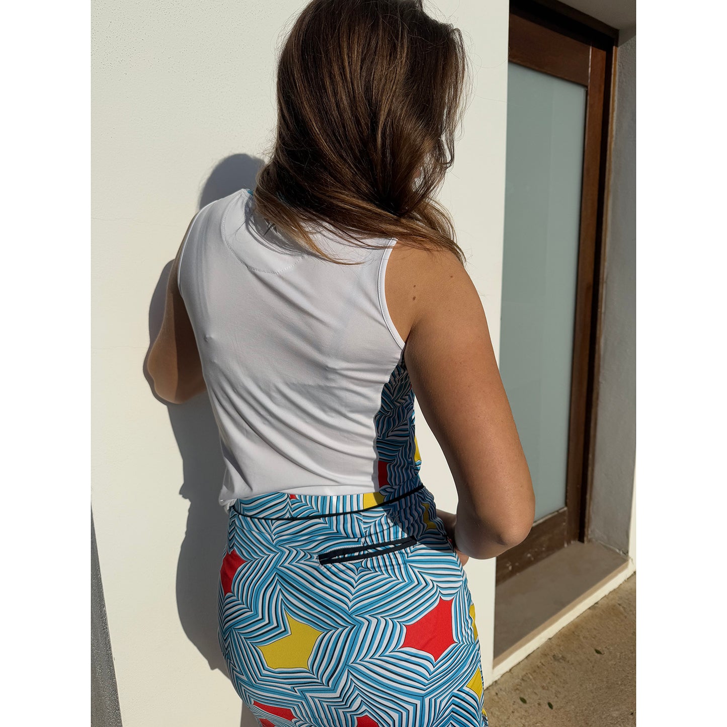 Swing Out Sister Women's Pull-On Wave Pattern Skort