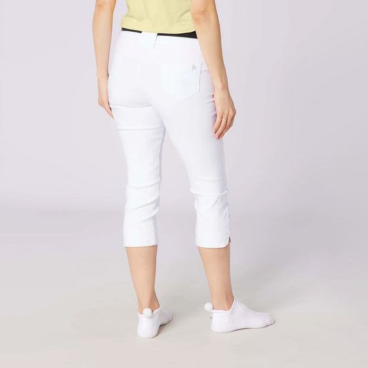 Swing Out Sister Women's Pull-On Stretch White Golf Capris