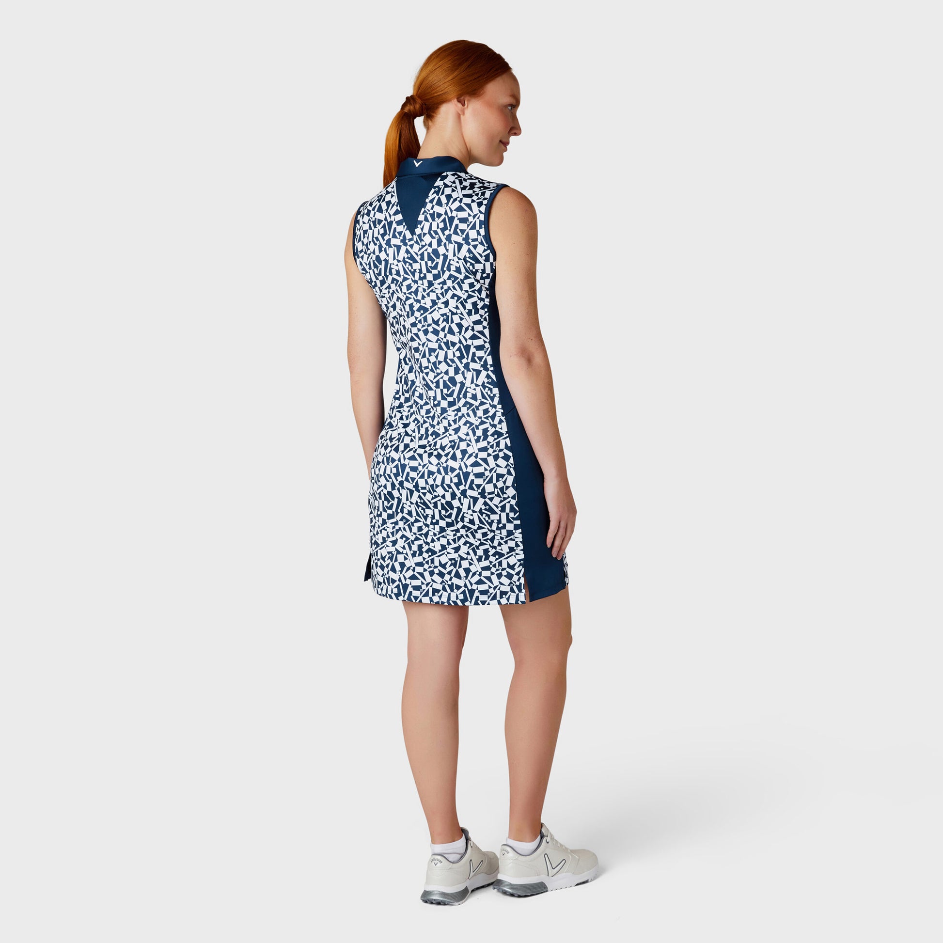 Callaway Ladies Two Tone Geometric Print Sleeveless Golf Dress