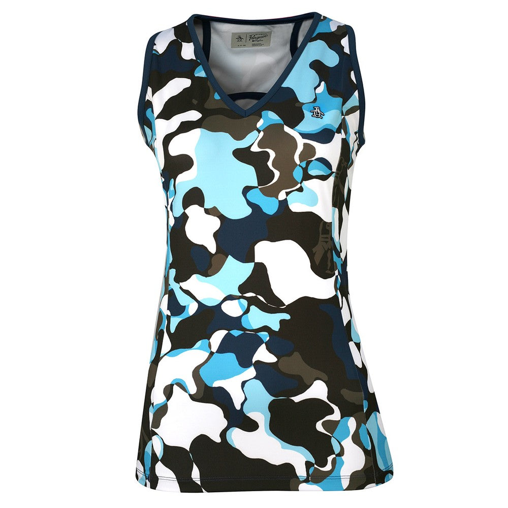 Original Penguin Ladies Abstract Print Sleeveless Top in Astral Night