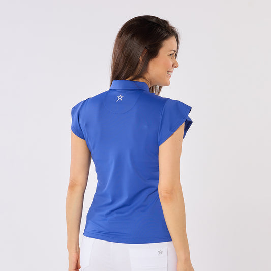 Swing Out Sister Ladies Fluted Sleeve Polo for Elegant Flair On & Off The Course