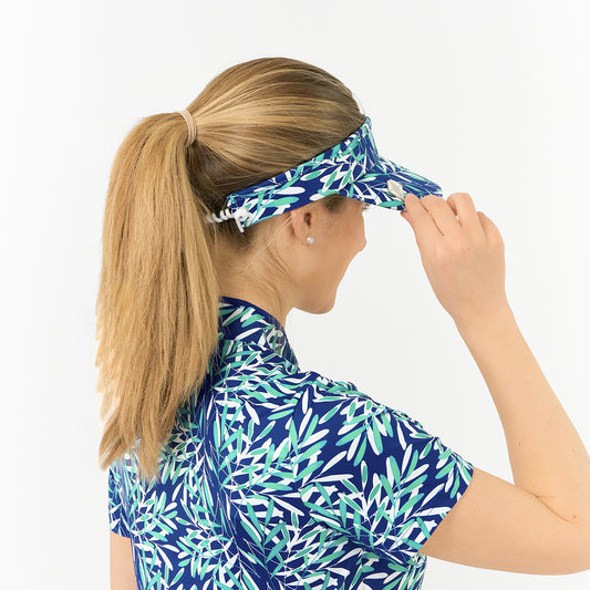 Pure Cable Adjusted Golf Visor in Palm Print
