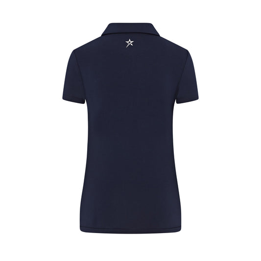 Swing Out Sister Ladies Ultra-Soft Stretch Short Sleeve Polo in Navy Blazer