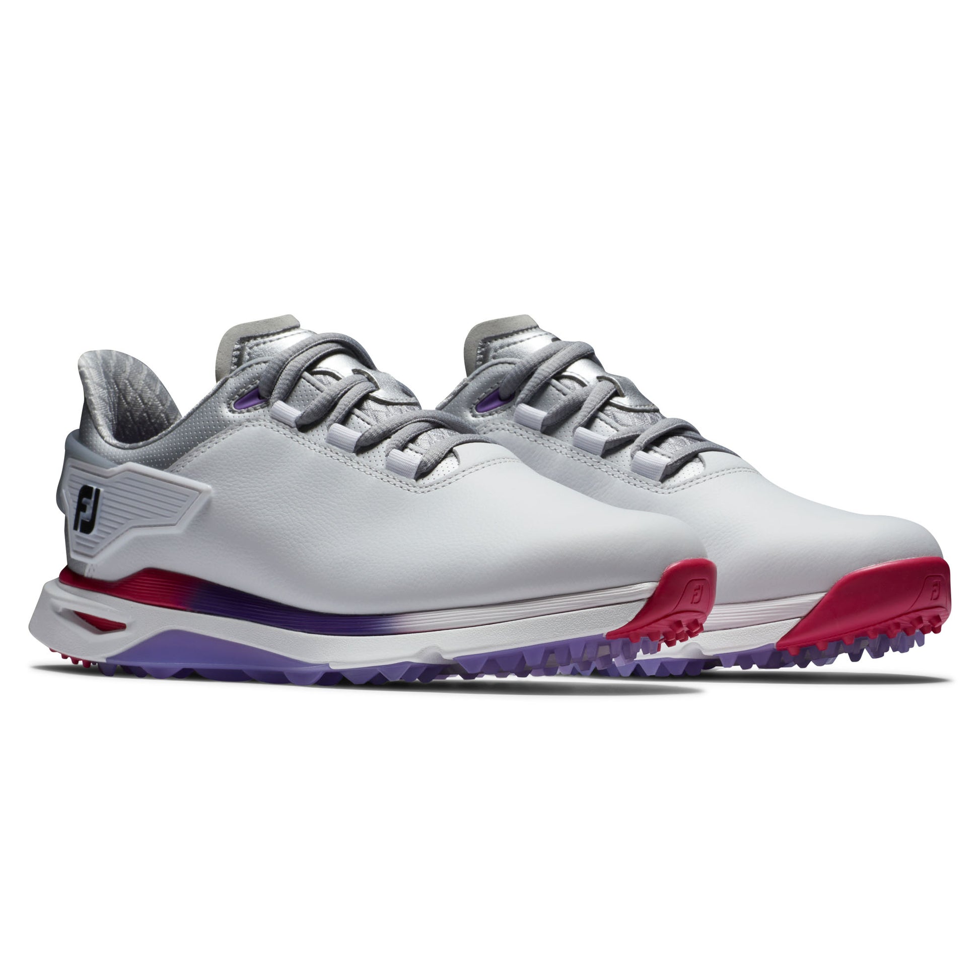FootJoy Women's Wide Fit Spikeless Pro/SLX Golf Shoes in White, Silver, Multi