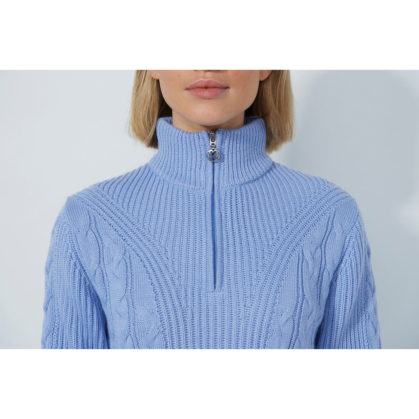 Daily Sports Ladies Half Zip Cable Knit Sweater