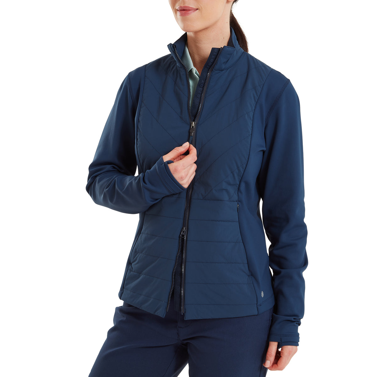 FootJoy Ladies Hybrid Jacket with Thermal Quilted Panels in Navy
