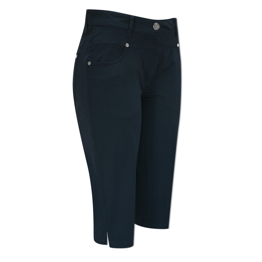 Green Lamb Ladies Stretch Pedal Pushers with UPF30 Protection in Navy Blue