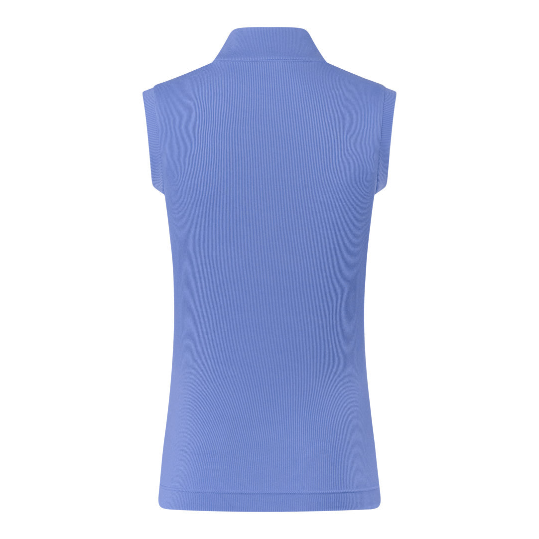 Pure Golf Ladies Sleeveless Zip Neck Golf Top in Cornflower Blue