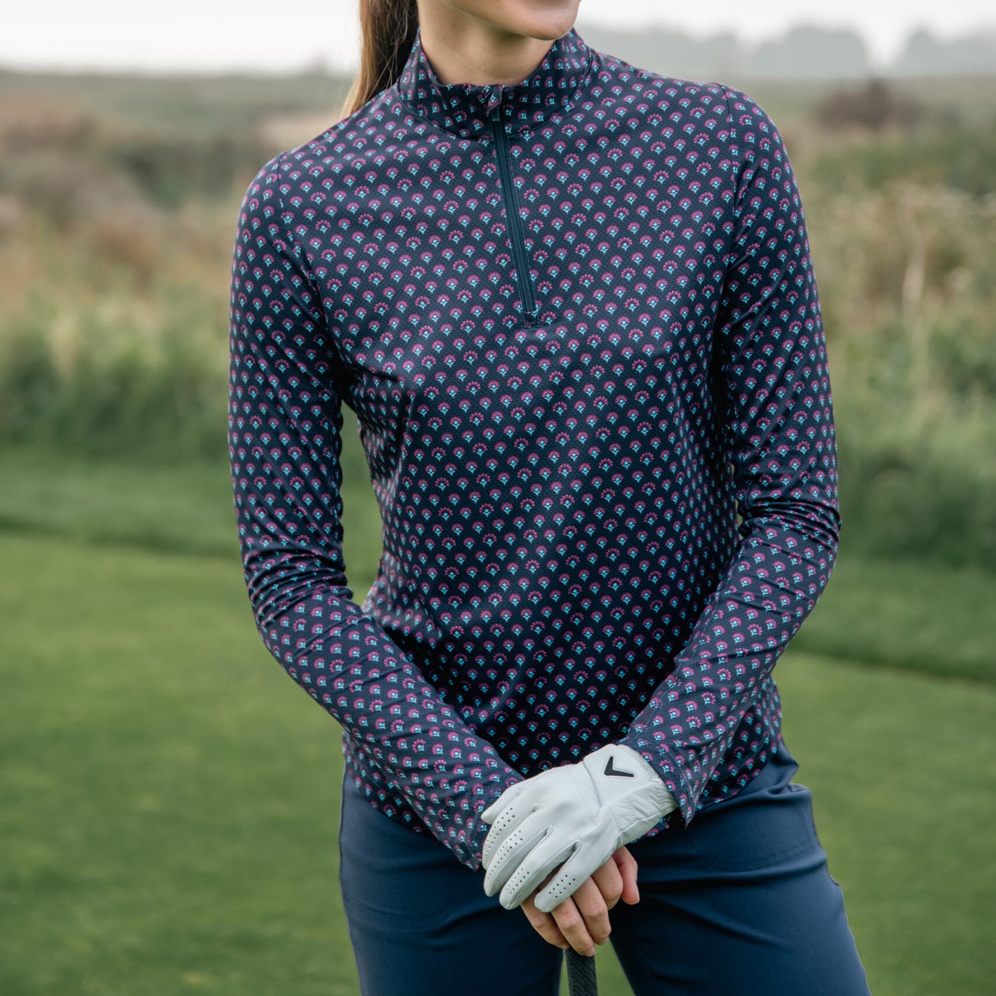 Callaway Womens Golf Top with Floral Print Design