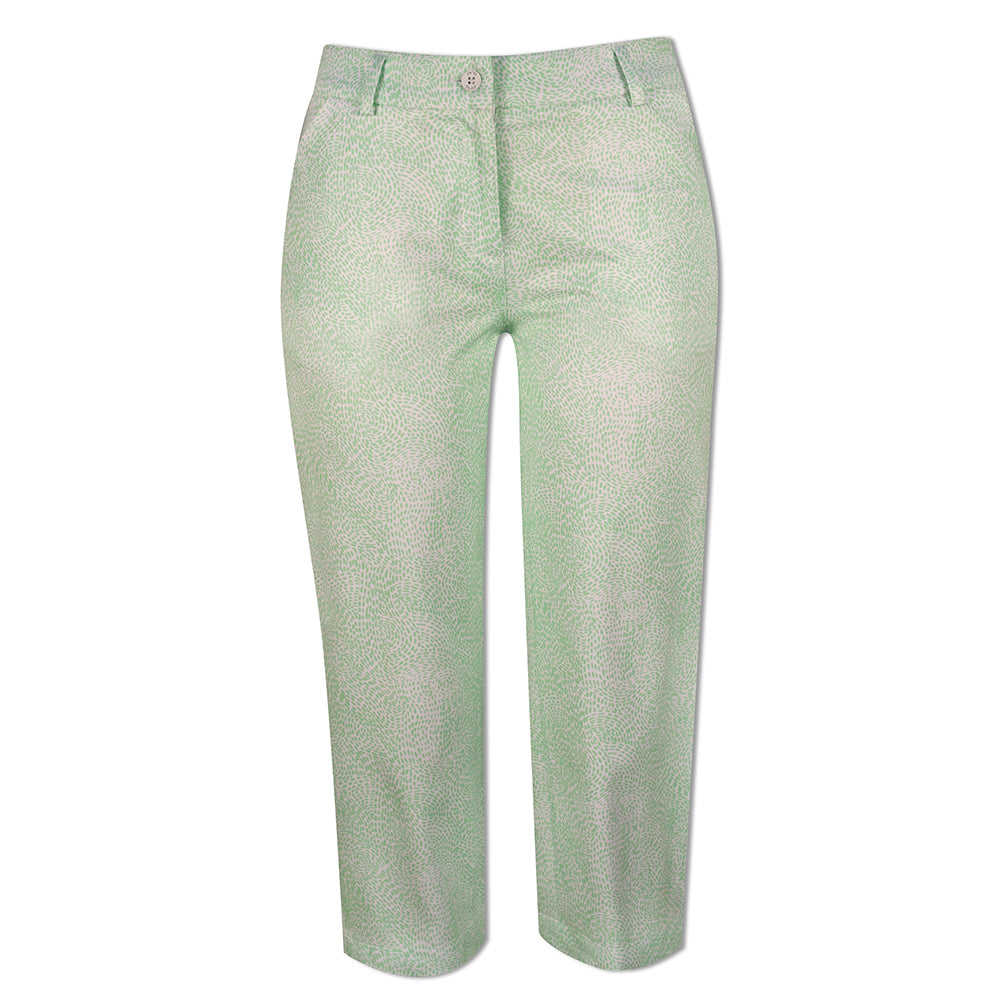 Ping Ladies Crop Trousers with Sensorcool in Mint Green & White Print - Last Pair Size 16 Only Left