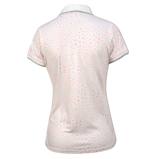 Glenmuir Short Sleeve Polo with White & Candy Pink Animal Print