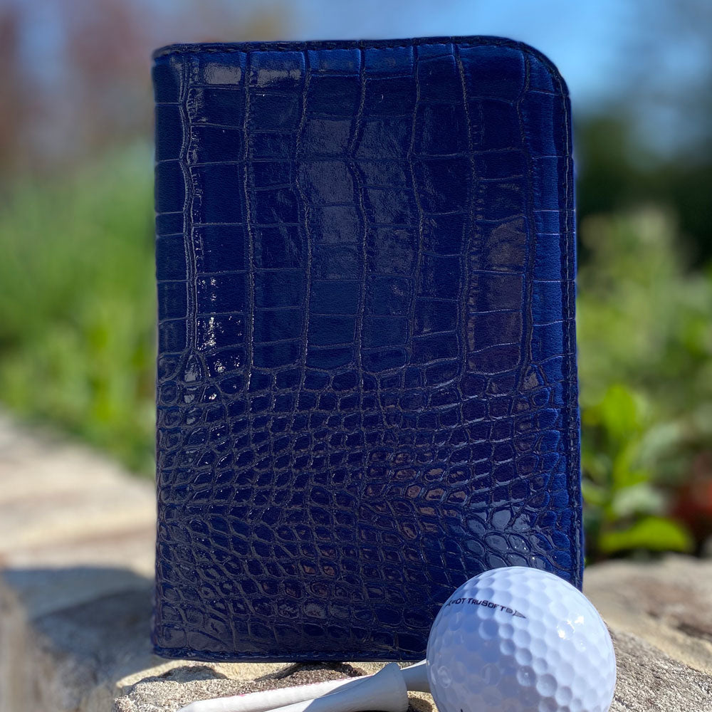 Surprizeshop Croc Effect Golf Scorecard Holder in Navy Blue