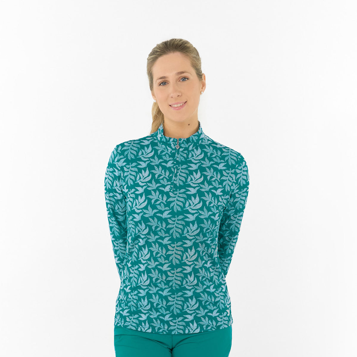 Pure Ladies Long Sleeve Top in Botanical Print