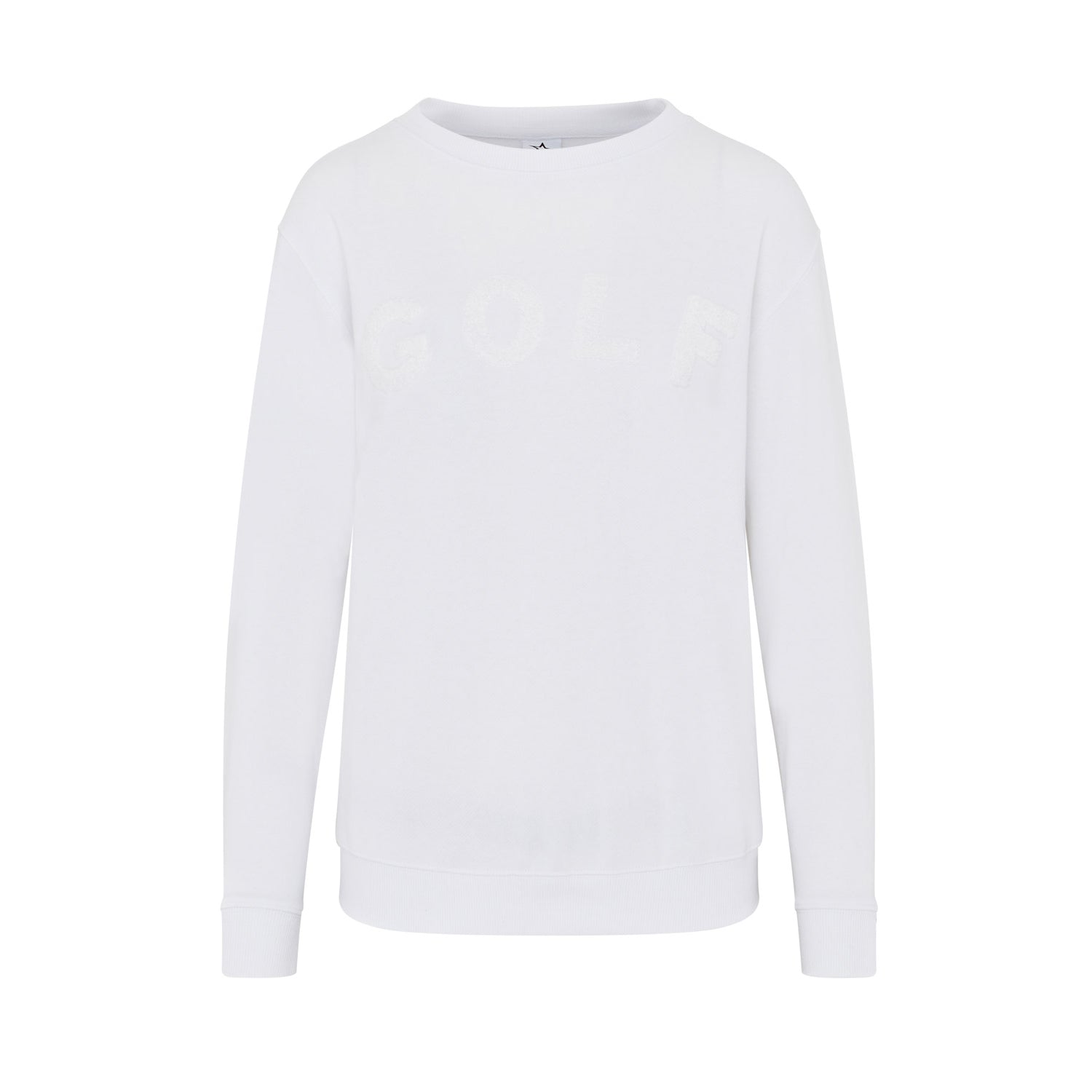 Swing Out Sister Ladies Optic White Embossed Golf Sweatshirt	