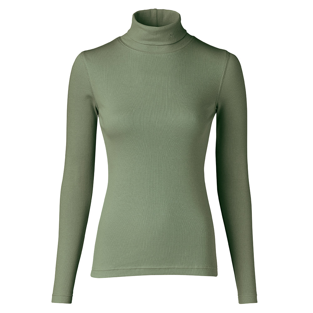 Daily Sports Ladies Moss Green Cotton Roll Neck