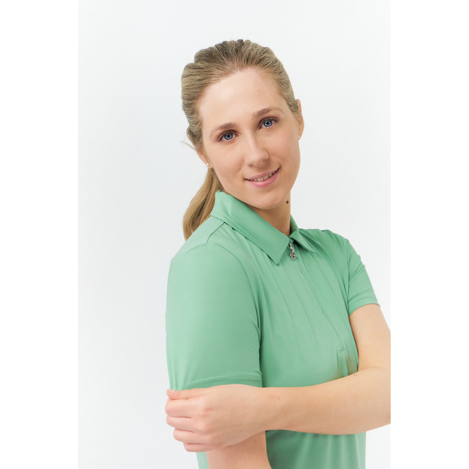 Pure Golf Ladies Cap Sleeve Polo in Sage Green